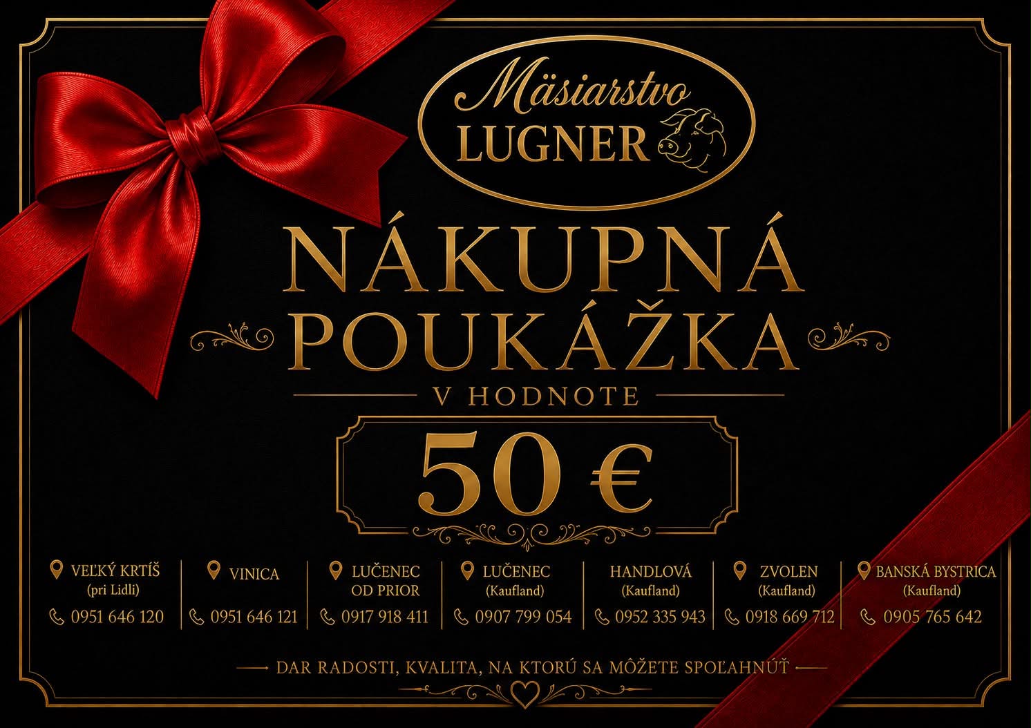 Nákupná poukážka Mäsiarstvo Lugner 50 €