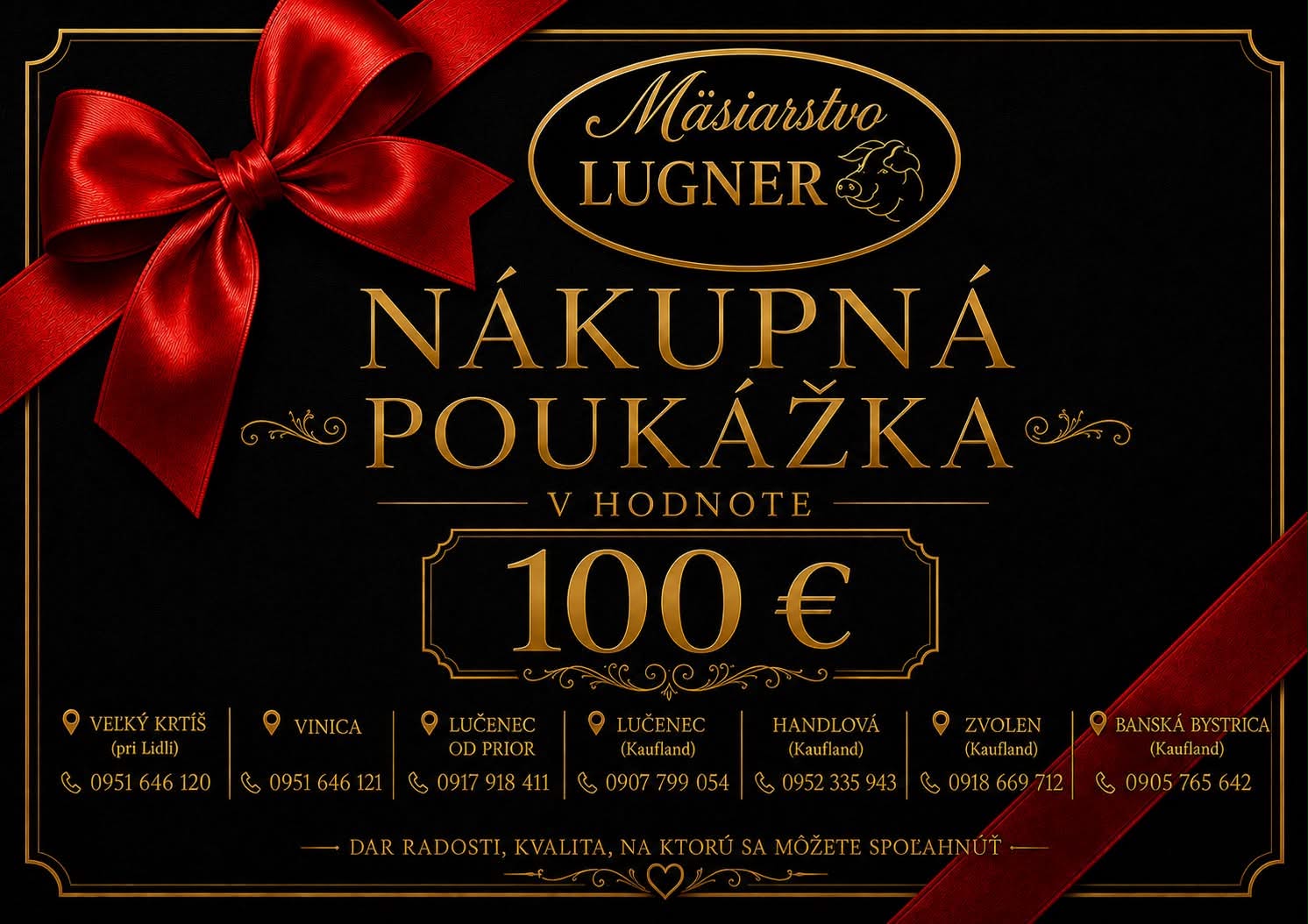 Nákupná poukážka Mäsiarstvo Lugner 100 €